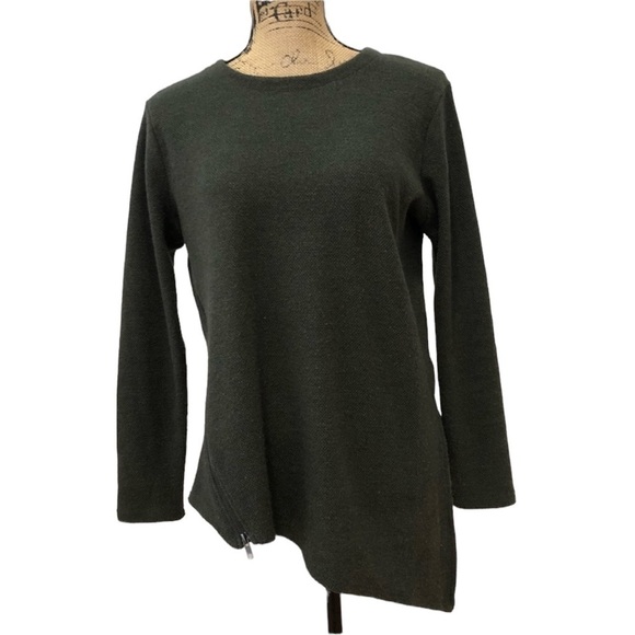 RACHAEL Rachel Roy Asymmetrical Hem Sweater Comfy Size Small Green - Picture 8 of 10